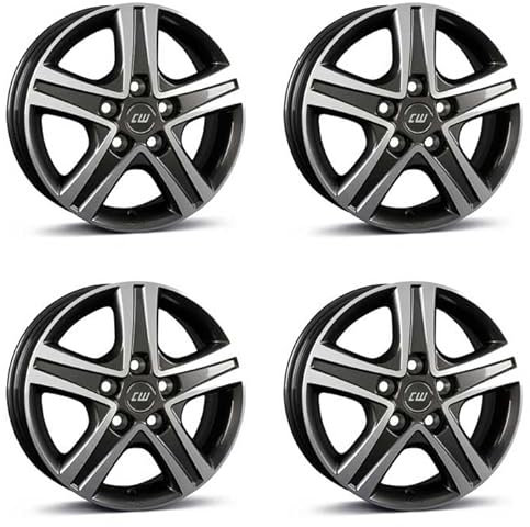 4x Borbet Felgen CWD 6.5x16 ET45 5x114.3 mistral anthracite glossy polished kompatibel mit Fiat Talento