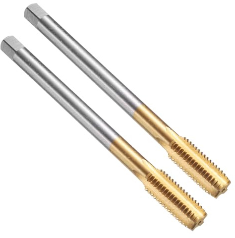 sourcing map Lot de 2 tarauds filetés à cannelure droite, M12 x 1,75, 130 mm, extra long, avec revêtement en titane, outil de taraudage, taraudeuse, taraudeuse, taraudeuse, taraudeuse, taraudeuse,