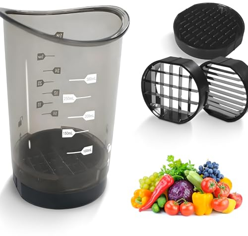 virkwuy Affettatrice per Frutta, Affetta Frutta Tazza Affettatrice, Taglia Fragole Tritatutto, Tagliafrutta Multifunzionale per la Lavorazione Degli Alimenti, Taglio Rapido, per Mele, Pere, Mango