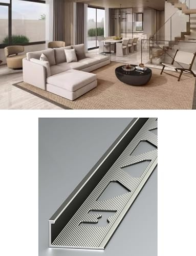 5-pack Aluminum Tile Corner Guard | Edge Trim for Wall Transitions & Tile Ends | Paint Joint Cover, Heavy Duty Corner Protection(Champagne,8mm/0.3in)