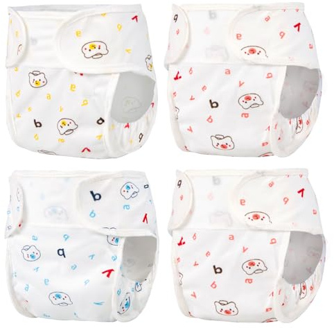 Reborn Baby Dolls Diapers 4-Piece Pack Fit for 17-24 inch Reborn Dolls,Realistic Newborn Baby Doll Clothes Reusable Washable