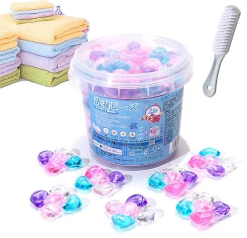 5 in 1 Laundry Pods,5 in 1 Laundry Detergent Pods,5-in-1 Laundry Beads,Laundry Fabric Softener pods,Long Lasting Fragrances Concentrate High Efficiency Washing with Scent for Home&Travel (50)