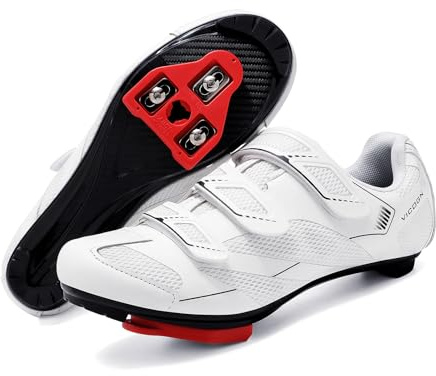 Vicogn Mens Womens Cycling Shoes Compatible with Peloton Bike for Indoor Delta Cleats Clip Pedal (White,US 6) 39