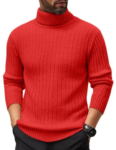 Pull Polaire Homme, Pull Torsadé, Torsadé,col Rond Coton Camionneur Cheminée Col V Ado Laine Merinos Colle Roulé Cashmere Pure Laine Froid Pullover Homme, Rouge M