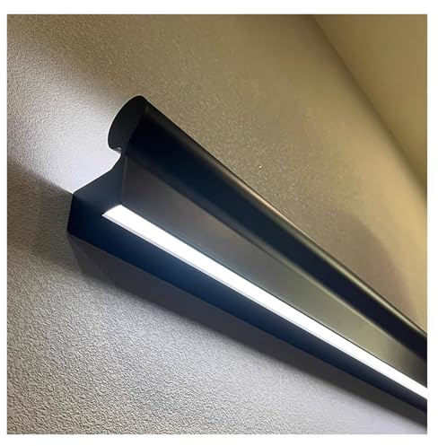 Corrimano for scale a LED con sensore corporeo, illuminazione for scale interne in lega di alluminio for una navigazione notturna sicura in case e ville(Button Control,3.3ft)