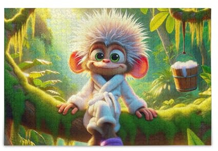 Cute Monkey Tree Branch Puzzle Challenging Puzzle Game for Adults, Families 1000 Pieces