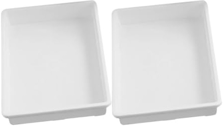 Ciieeo 2 Bandejas Rectangulares para Plantas, Platillos de Plástico PE de Color Claro, Bandejas de Goteo Reutilizables para Macetas, Accesorios para Jardinería Interiores y Exteriores,