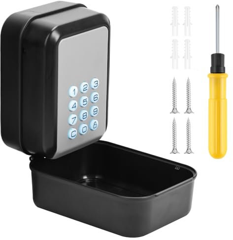 PAIRIER Schlüsseltresor mit Zahlencode Intelligenter 4-10 Stelligem | Schlüsselsafe mit Code, Aussen Wasserdicht, Anti-Diebstahl & Administrator Recht, Wandmontage