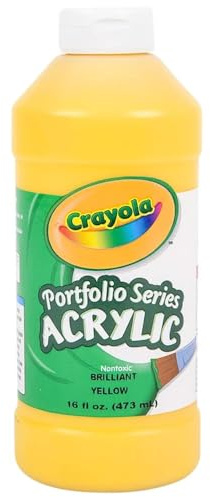 Crayola Acrylic Paint, Brilliant Yellow Kids Paint, 16oz