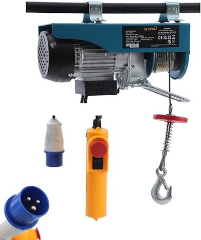 KATSU Electric Hoist Lift Upto 300KG Overhead Electric Hoist 220V 18M Electric Wire Hoist Remote Control Garage Auto Shop Overhead Lift