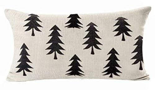 QINU KEONU Merry Christmas Sham Pillow Covers 20×12 Decorative Linen Tree
