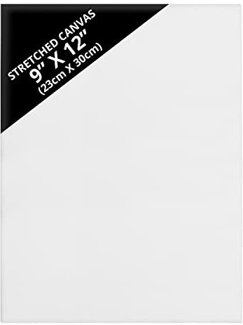 Belle Vous Blank Canvas (7 Pack) - 23 x 30cm (9 x 12 inches) - Pre Stretched Canvas Panel Boards - Suitable for Acrylic and Oil Painting Also for Sketching and Drawing