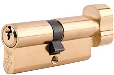 Yale PKMT3030-PB - KM Superior 1 Star Euro Cylinder Lock - Thumb Turn- 30/30 (90mm) / 30:10:30 - Brass Finish - High Security - 2 Cylinders