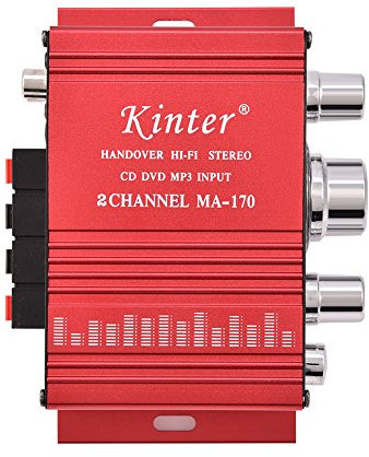 Mini 12V 2 Canali HiFi Stereo Bass Amplificatore di Potenza 20W + 20W Digital Indoor/Outdoor Amp Rosso per Auto Barca