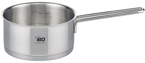 ELO Stielkasserolle Citrin 16 cm, Edelstahl 18/10- Induktion, Literskala | Volumenskala, Öl-Dosiersystem, backofenfest, spülmaschinengeeignet, geschweißte Drahtgriffe