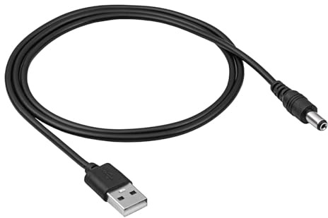Akyga AK-DC-01 Câble USB DC 5,5 x 2,1 mm, adaptateur 5 V, câble de charge 80 cm