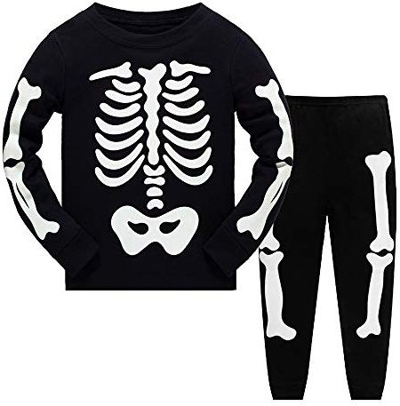 LitBud Niños pequeños Pijamas para niño Esqueleto Navidad Ropa de Dormir Pijama de Manga Larga Tamaño del Parte Superior + Pantalones PJ Conjunto 2-3 años 3T