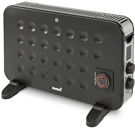 MaxxHome Termoconvettore Mobile 2000W - Stufa Elettrica con 3 Impostazioni di Calore - Riscalda Fino a 25m² - Risparmio Energetico - Termoventilatore - Radiatore Elettrico - Colore Nero