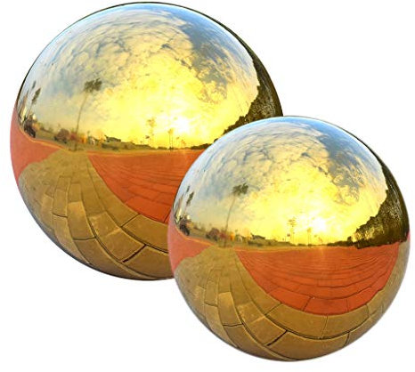 LOVIVER 2 Stücke Gartenkugel Rosenkugel Kugel Kugel Poliert Schwimmkugel, Ø 80mm + 100mm