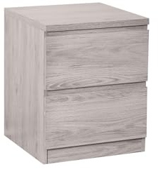 Julian Bowen Jupiter 2 Drawer Bedside, Grey Oak
