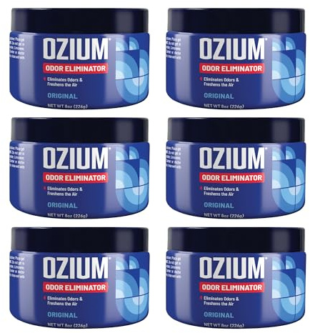 Ozium 8 Oz. Odor Eliminating Gel 6 Pack for Homes, Cars, Offices and More, 6 Pack
