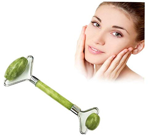 Rodillo De Jade Autentico Rodillo Jade Masajeador Facial Rodillo de Jade para masajeador facial Jade rodillo de la cara Facial de silver