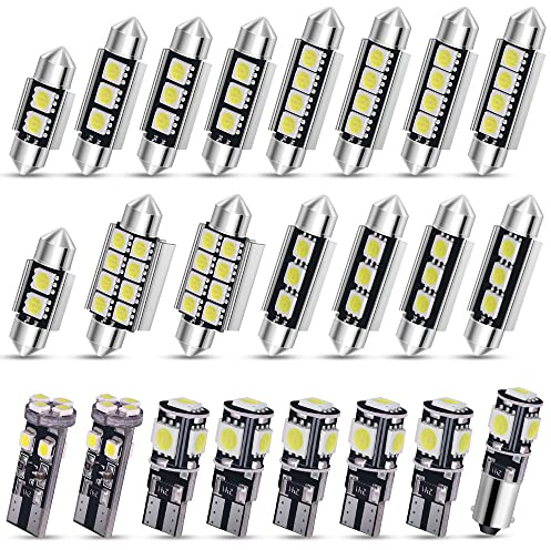 YnGia Car LED Interior Light Bulb, Canbus Error Free LED SMD Bulbs Kit Set for Side Marker Car Interior Dome Map Door Turn Tail Signal Brake Xenon-White (T10 Bulbs Set (23 Piece))