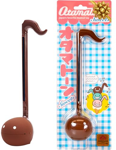 Otamatone Japanese Electronic Musical Instrument Portable Music Synthesizer from Japan by Maywa Denki Studio Award Winning, Educational Fun Gift for Children, Teens & Adults - Chocolate