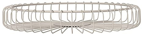 blomus Drahtkorb - ESTRA - Ø 37 cm in Beige Moonbeam | Verchromter Stahl | Praktisch für Obst, Gemüse | Dekorativer Aufbewahrungskorb