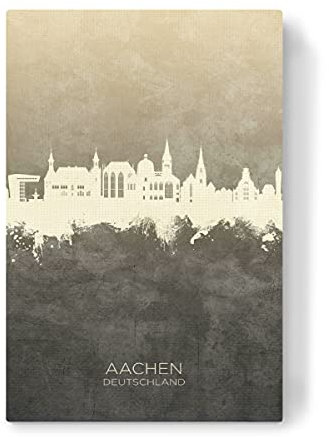 artboxONE Leinwand 30x20 cm Städte Aachen Germany Skyline Taupe von Michael Tompsett