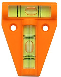 Mini Spirit Level Bubble Nivel pequeño, Nivel de burbuja de nivel T para RV de, nivel de burbuja multiusos de 2 vías de nivel de burbuja tipo T para RV, máquinas, muebles, Naranja