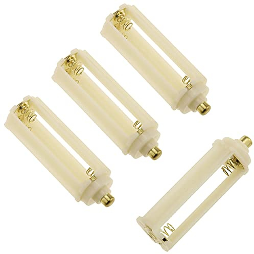 RLECS Lot de 4 boîtiers cylindriques pour 3 piles AAA 55 x 20 mm pour lampe de poche 3 piles AAA 1,5 V Blanc