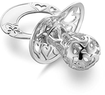 fish Pendentif Tétine En Argent Massif Fait Main Pour Cadeau De Baptême
