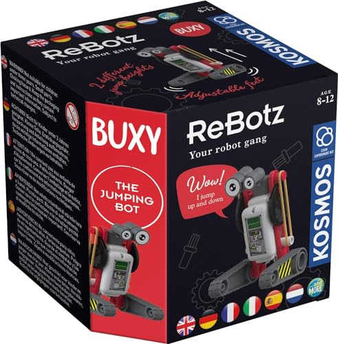 Kosmos 617042 ReBotz - Buxy The Jumping Bot, Mini-Roboter zum Bauen, Spielen und Sammeln für eine Robo-Gang, Roboter-Spielzeug, Experimentier-Set für Kinder ab 8-12 Jahre, Multisprache