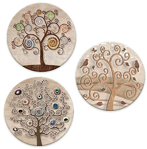 Lupia - SOTTOTUTTO Rotondo Collezione TREE Set assortito Sottobicchiere, Sottopiatto o Sottopentola, segnaposto, bomboniera in legno decorato con stampa 48 pz Ø 20 cm sotto piatto, pentola