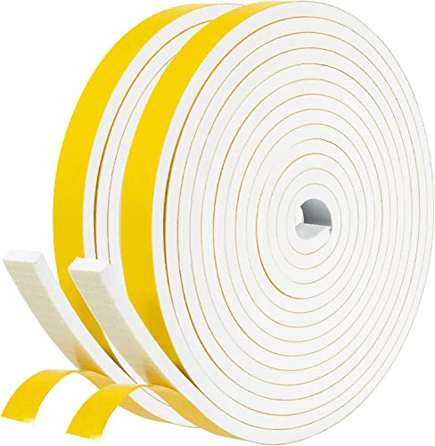 Dichtungsband Selbstklebend Türdichtung für Türen Fenster, 12mm(B) x6mm(D)/8m(L) Schaumstoffband Gummidichtung für Kollision Siegel Schalldämmung Weiß