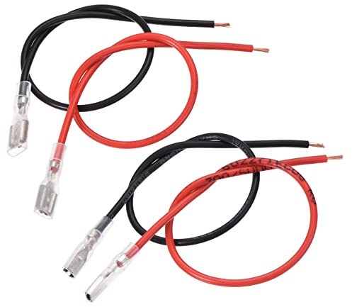 YOKIVE 20 Pcs Female Spade Crimp Terminal, Home Wire Connector with Insulating Sleeve Connect Cable Great for Kitchen, Office (Black&Red,0.11-Inch&0.19-Inch)