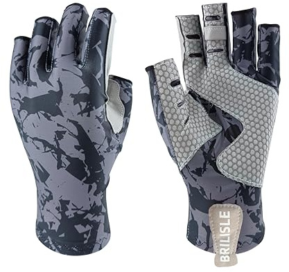Fingerless UV Protection Fishing Gloves Anti Slip for Men Women gbXL