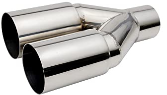 Coche Silenciador Punta De Escape Doble Salida Acero Inoxidable De 2.5 Pulgadas Silenciador Corte Plano De 3 Pulgadas Tubo Final De Una Sola Capa Universal Terminales Escape