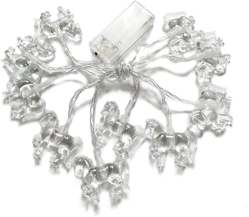 Penfly Luce decorativa a forma di cavallo, 1,65 m, 10 LED, luce romantica per casa, camera da letto, feste, festival, matrimoni (rosso)