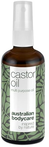 Rizinusöl (100 ml) | Mit Teebaumöl | Organisches Castor Oil für das Wachstum von Wimpern, Augenbrauen & Haaren. Hautfeuchtigkeitscreme gegen trockene Haut am Körper & Kopfhaut. Für trockenes Haar