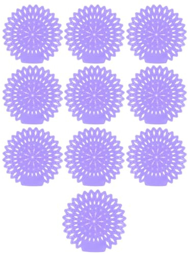 Zerodis 10Pcs Urinal Screens Deodorizer, Long Lasting Scented Splash Proof Mat For Toilet With Lavender Fragrance, EVA Odor Eliminating Pad Replacement For Standard Urinals