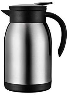 GaRcan Thermal Coffee Carafe 800ML Hot Coffee Pot/Insulated / 12 Hours Insulation / 24 Hours Cooling (Color : White) (Silver)