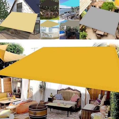 Voile d'ombrage Rectangulaire 1.4 x 3.5 m Rectangulaire Toile D'Ombre Protection des Rayons UV Filet Dombrage pour Patio Jardin Terrasse Camping Extérieur, Or