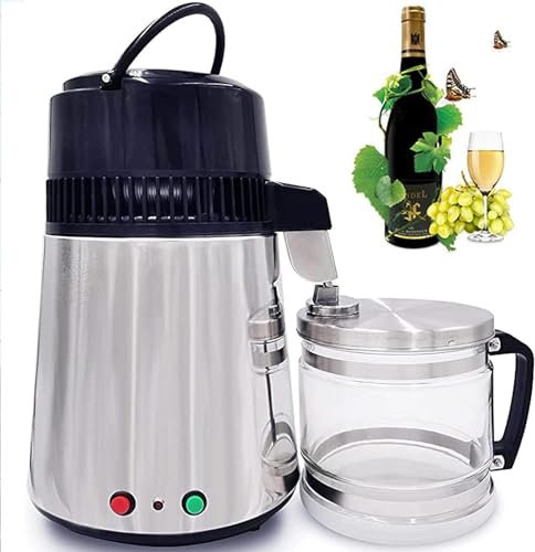 Distillatore D'acqua 750W, Distillatore D'acqua In Acciaio Inox 304, Design A Doppio Pulsante, Distillatore E Filtro Per Depurazione Dell'acqua Domestica Da 4 L/1 Gallone