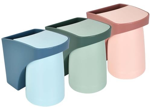 3 Stücke Zahnbürstenhalter Becher Magnetisch, Zahnbecherhalter Ohne Bohren für Bad Zuhause, Zahnbürstenhalter Wand mit Becher Rot Blau Grün, Zahnputzbecher mit Halterung zum Kleben