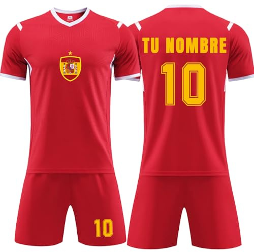 Genérico Camiseta de Fútbol España Niño Hombre, Camiseta Futbol Personalizada con tu Nombre Número, Equipaciones de Futbol Infantil/Adulto 2024
