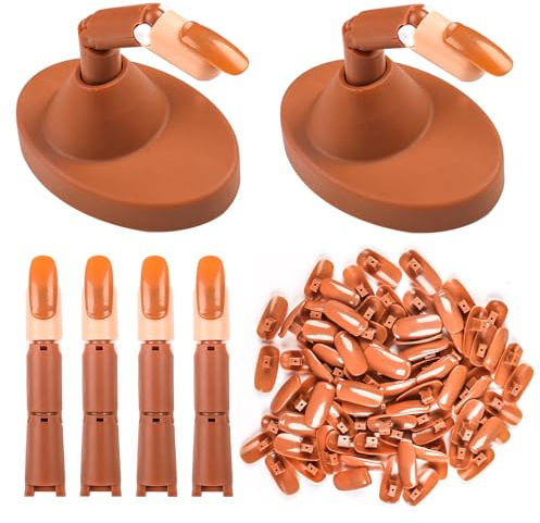 lootaan 4Pcs Nail Practice Fake Hand Fingers Model Kit for Acrylic Nails | Silicone & ABS Material, User-Friendly Simulated Design, Flexible Fingers, Durable & Portable, For DIY Nail Manicure Salon