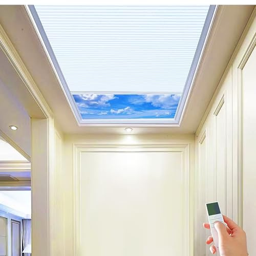 TIPIACE New Upgrade Rechargeable Motorized Skylight Blinds (White 93021A)