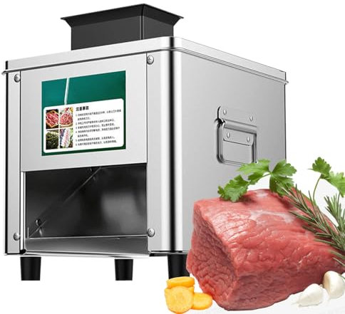 ROGHA Trancheuse Electrique, Trancheuse à Jambon, Trancheuse Saucisson, Trancheuse Viande Automatique Acier Inoxydable, pour Boeuf,Agneau,Porc,21mm